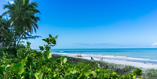 Picture showing the view across Barefoot Beach in Bonita Springs
