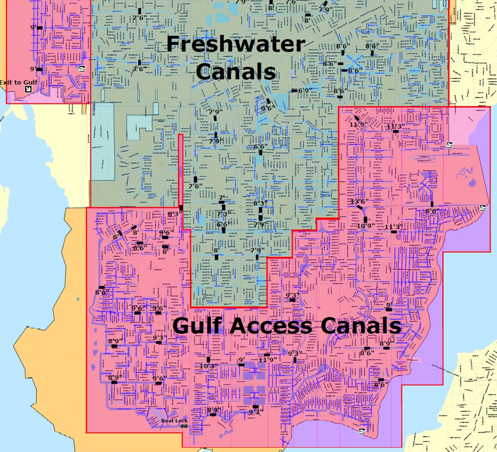 Cape Coral Canals and Bridge Heights South