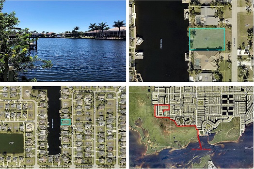 Picture of the location of vacant lot in Cape Coral as a building site for new construction