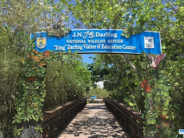 Picture showing the entrance to J.N. Ding Darling National Wildlife Refuge on the Island