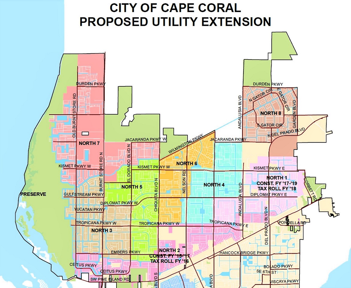 Cape Coral Neighborhoods Map