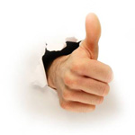 Picture showing a hand giving a thumb up