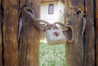 Picture of a locked gate at a home