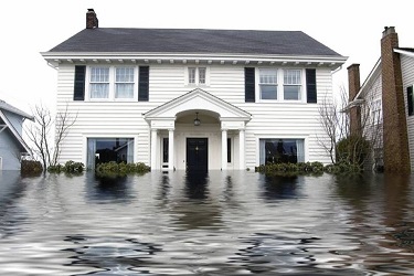 Bild eines überfluteten Hauses