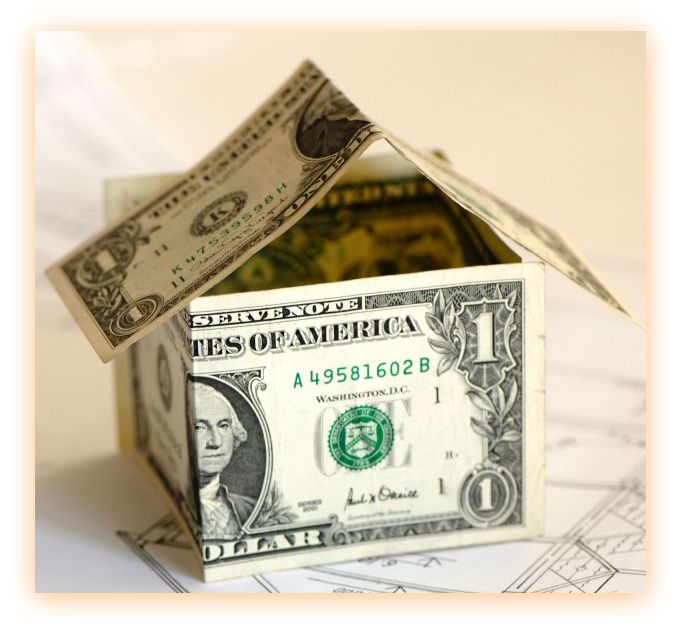 Steuerbescheid Immobilie Cape Coral - Bild eines Kartenhauses aus Geldscheinen